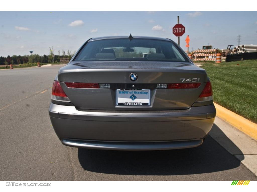 2003 7 Series 745i Sedan - Sterling Grey Metallic / Black/Black photo #5