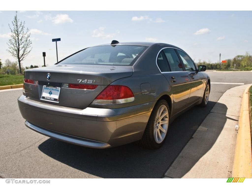 2003 7 Series 745i Sedan - Sterling Grey Metallic / Black/Black photo #6