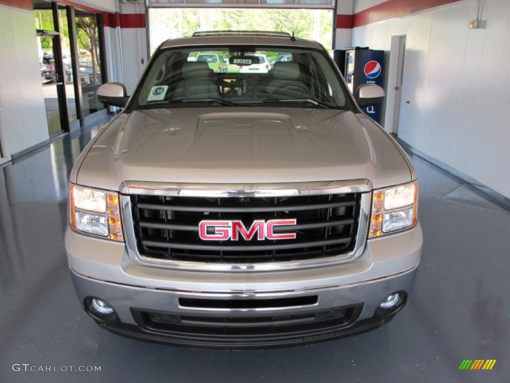 2010 Sierra 1500 SLT Crew Cab - Pure Silver Metallic / Dark Titanium/Light Titanium photo #2