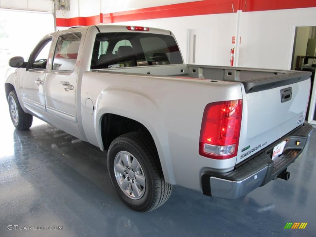 2010 Sierra 1500 SLT Crew Cab - Pure Silver Metallic / Dark Titanium/Light Titanium photo #3