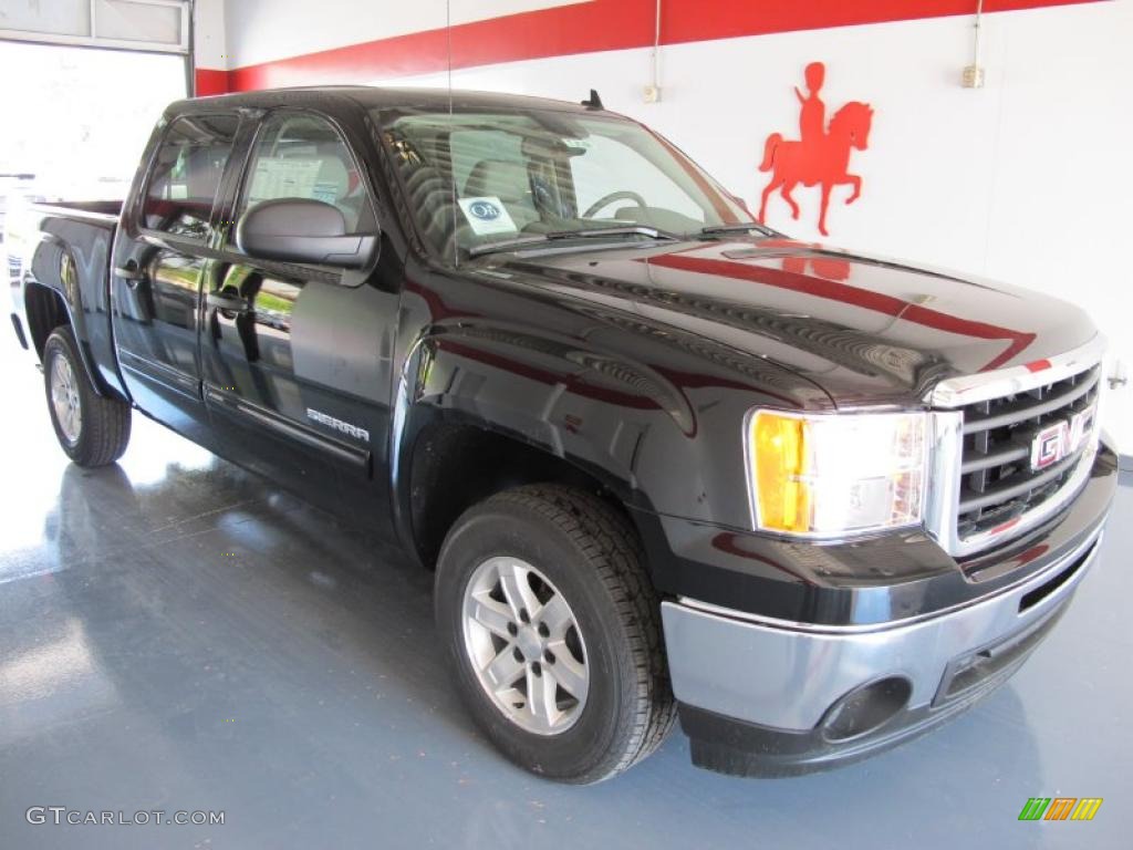 2010 Sierra 1500 SLE Crew Cab - Onyx Black / Dark Titanium/Light Titanium photo #1