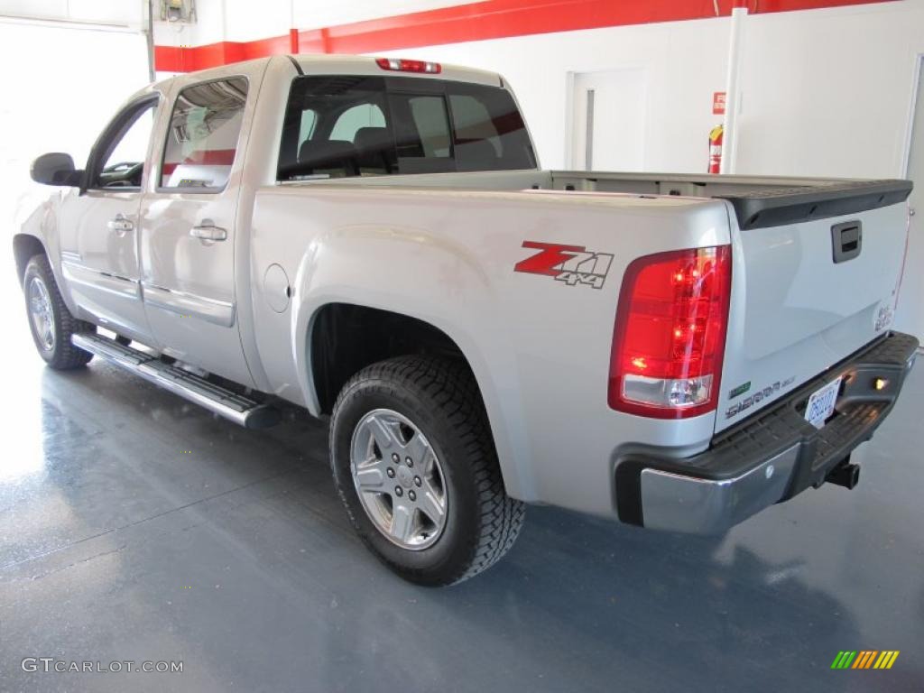 2010 Sierra 1500 SLT Crew Cab 4x4 - Pure Silver Metallic / Light Titanium/Ebony photo #3
