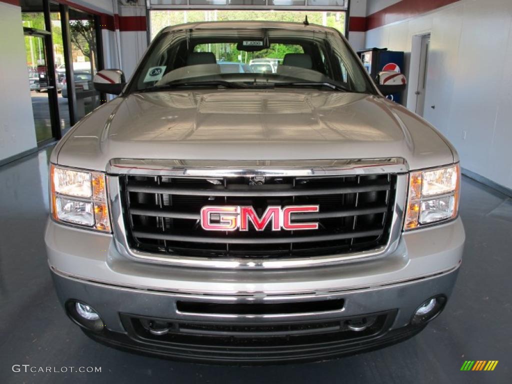 2010 Sierra 1500 SLE Crew Cab - Pure Silver Metallic / Dark Titanium/Light Titanium photo #2