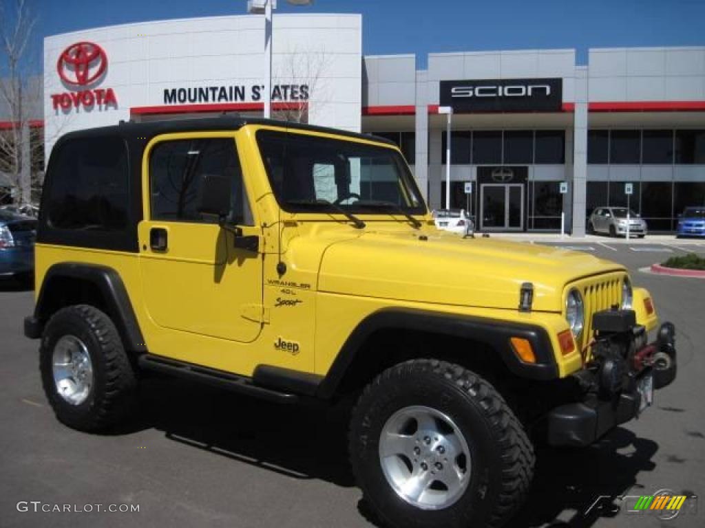 2001 Wrangler Sport 4x4 - Solar Yellow / Agate Black photo #1