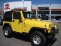 2001 Solar Yellow Jeep Wrangler Sport 4x4  photo #1