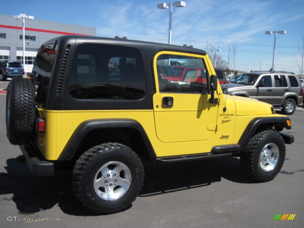 2001 Wrangler Sport 4x4 - Solar Yellow / Agate Black photo #2