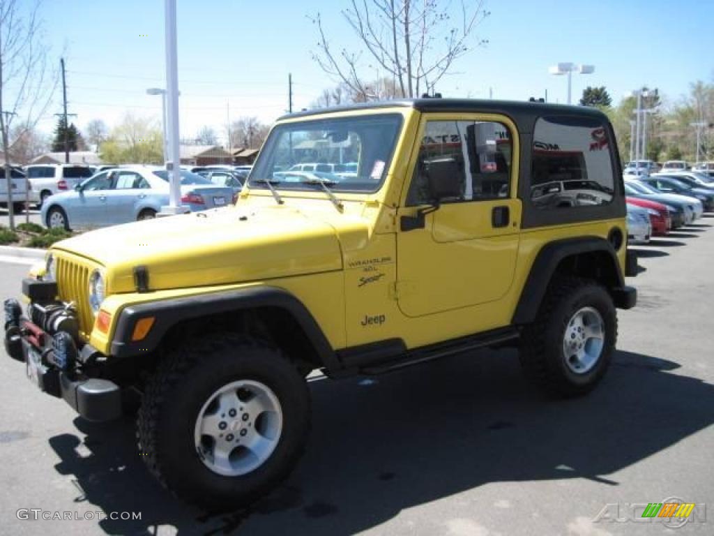 2001 Wrangler Sport 4x4 - Solar Yellow / Agate Black photo #5
