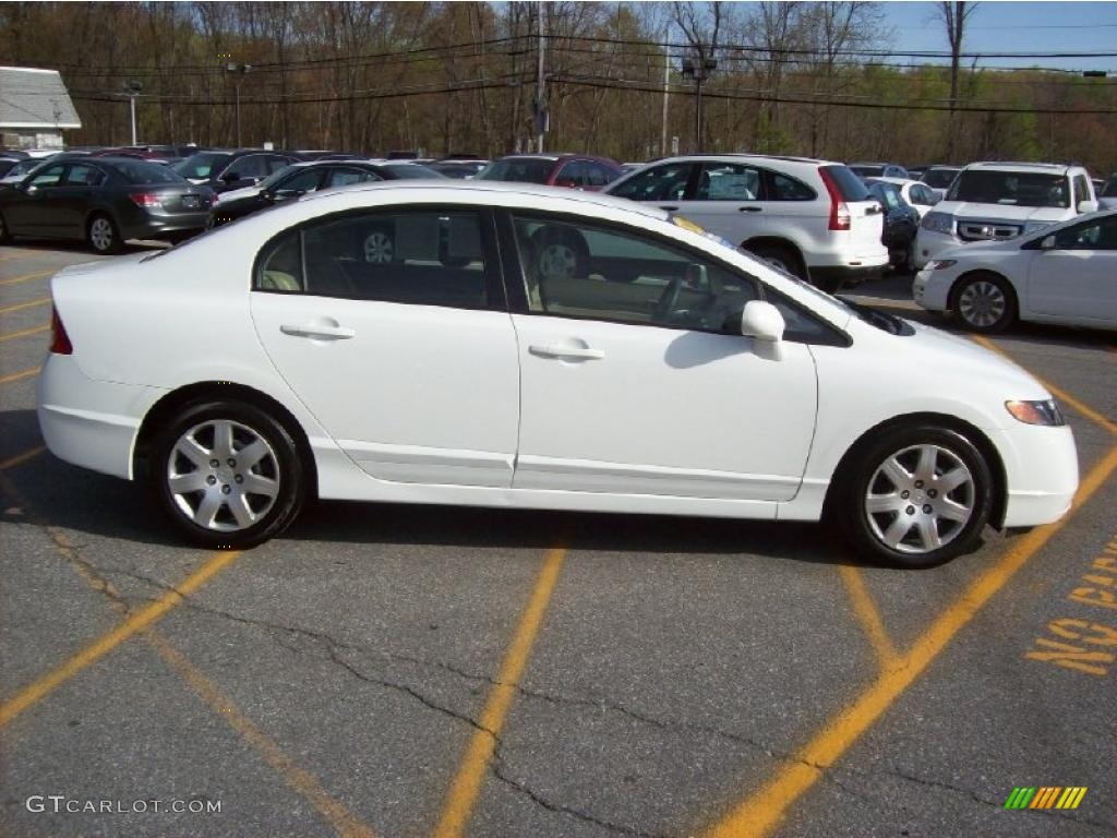 2007 Civic LX Sedan - Taffeta White / Ivory photo #18