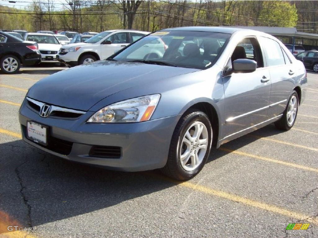 2007 Accord SE Sedan - Cool Blue Metallic / Gray photo #23