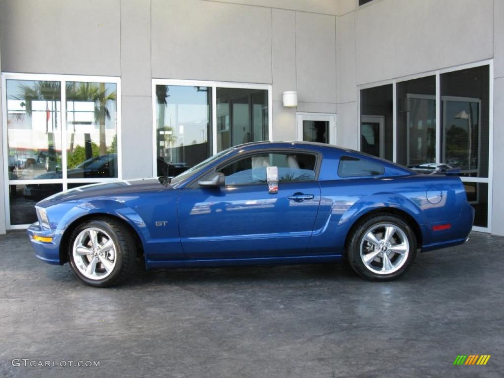 2007 Mustang GT Premium Coupe - Vista Blue Metallic / Light Graphite photo #6