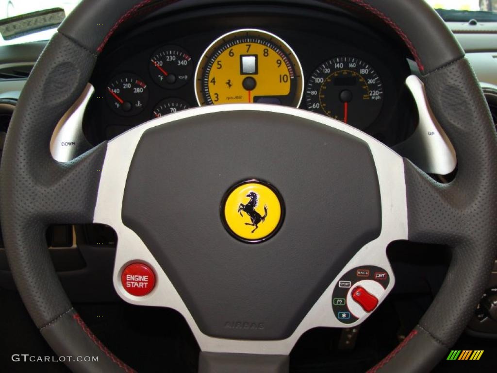 2007 Ferrari F430 Spider F1 Charcoal Steering Wheel Photo #28613275