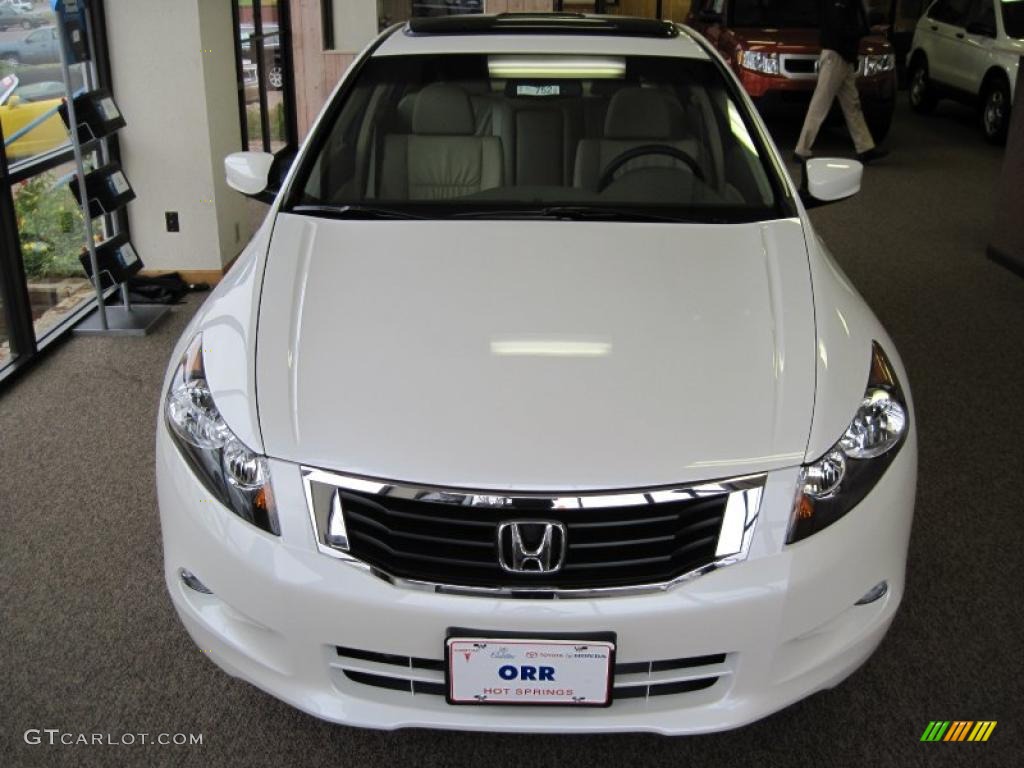 2010 Accord EX-L V6 Sedan - White Diamond Pearl / Ivory photo #2