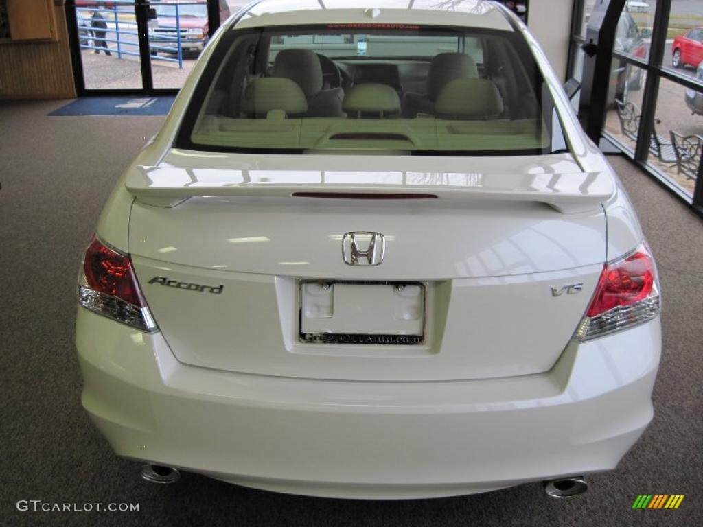 2010 Accord EX-L V6 Sedan - White Diamond Pearl / Ivory photo #4