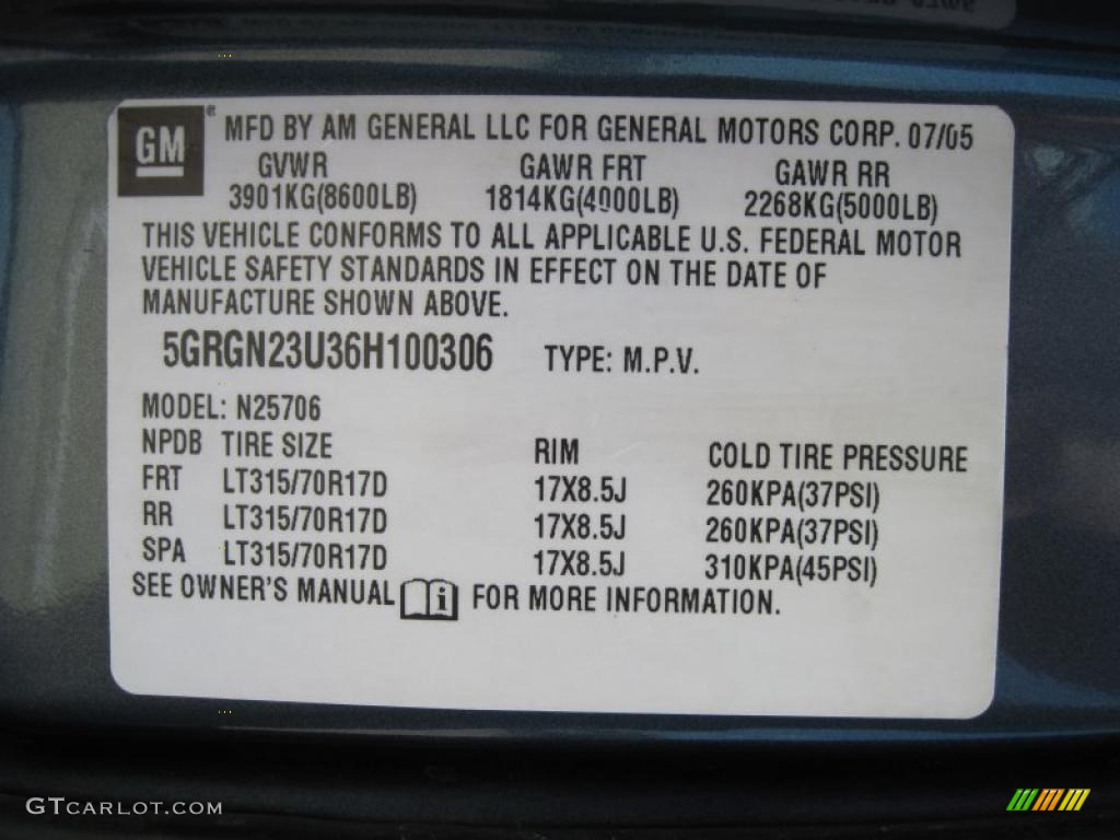 2006 H2 SUV - Slate Blue Metallic / Ebony photo #13