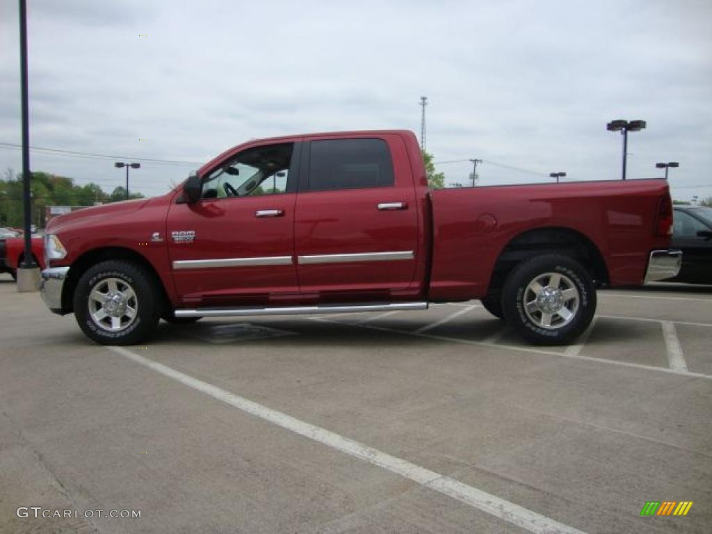 2010 Ram 3500 Big Horn Mega Cab - Inferno Red Crystal Pearl / Dark Slate/Medium Graystone photo #4