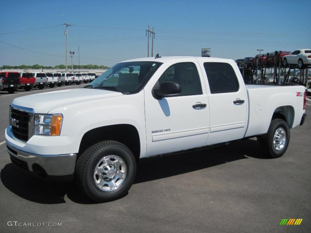 2010 Sierra 2500HD SLE Crew Cab 4x4 - Summit White / Light Cashmere photo #1