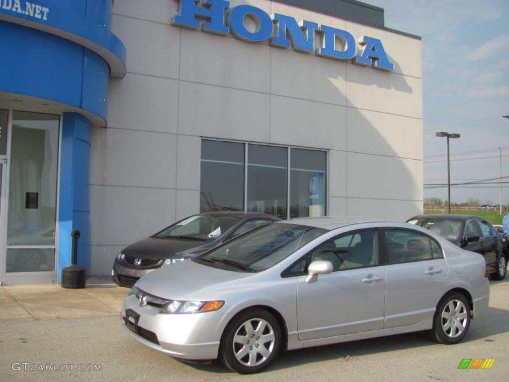 2007 Civic LX Sedan - Alabaster Silver Metallic / Gray photo #1