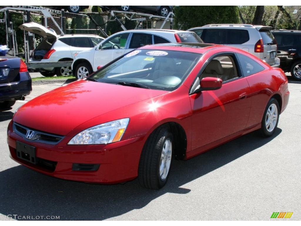 2007 Accord EX-L Coupe - San Marino Red / Ivory photo #2