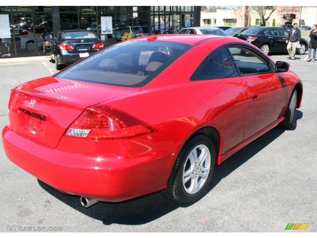 2007 Accord EX-L Coupe - San Marino Red / Ivory photo #6