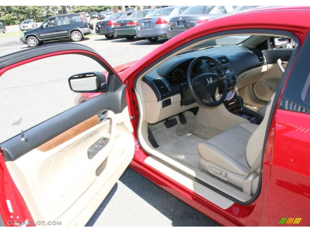 2007 Accord EX-L Coupe - San Marino Red / Ivory photo #11