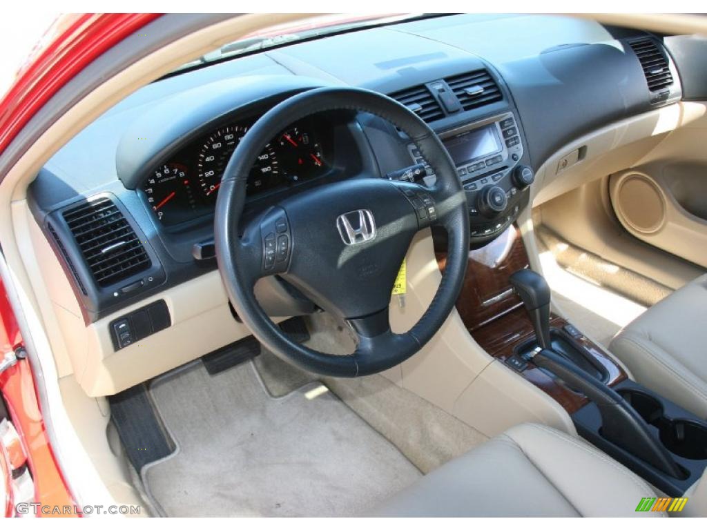 2007 Accord EX-L Coupe - San Marino Red / Ivory photo #12