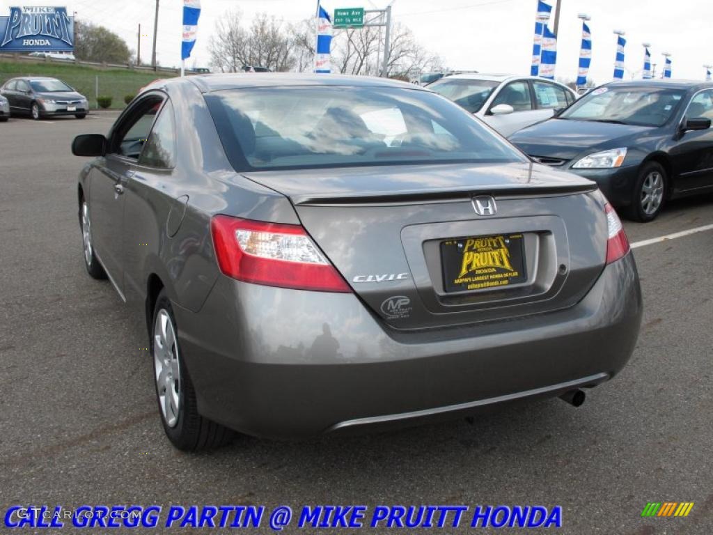 2007 Civic LX Coupe - Galaxy Gray Metallic / Gray photo #2