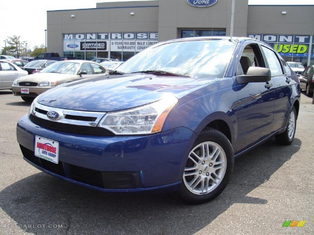 2009 Focus SE Sedan - Vista Blue Metallic / Medium Stone photo #1