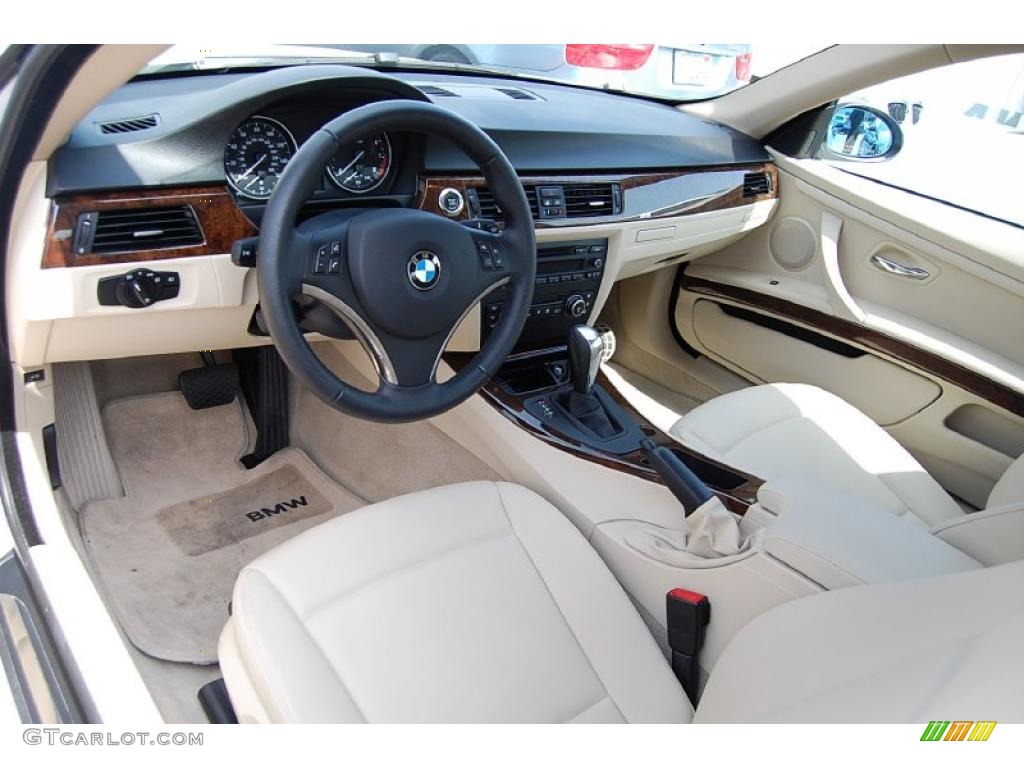 2008 3 Series 328i Coupe - Alpine White / Beige photo #4