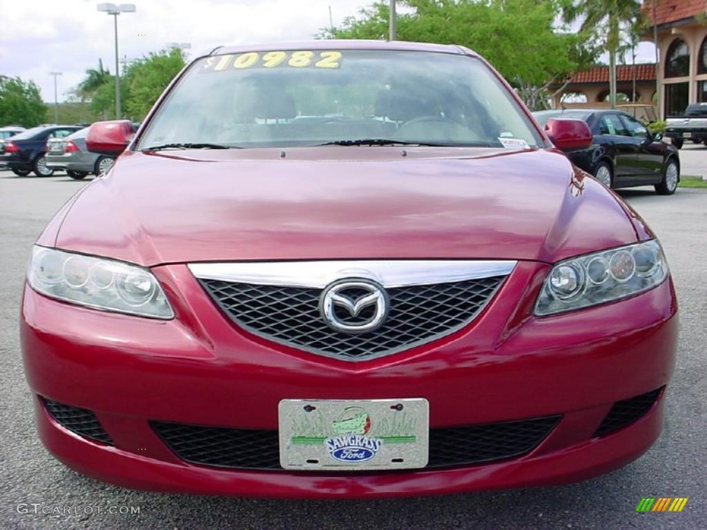 2004 MAZDA6 s Sport Wagon - Redfire Metallic / Beige photo #15