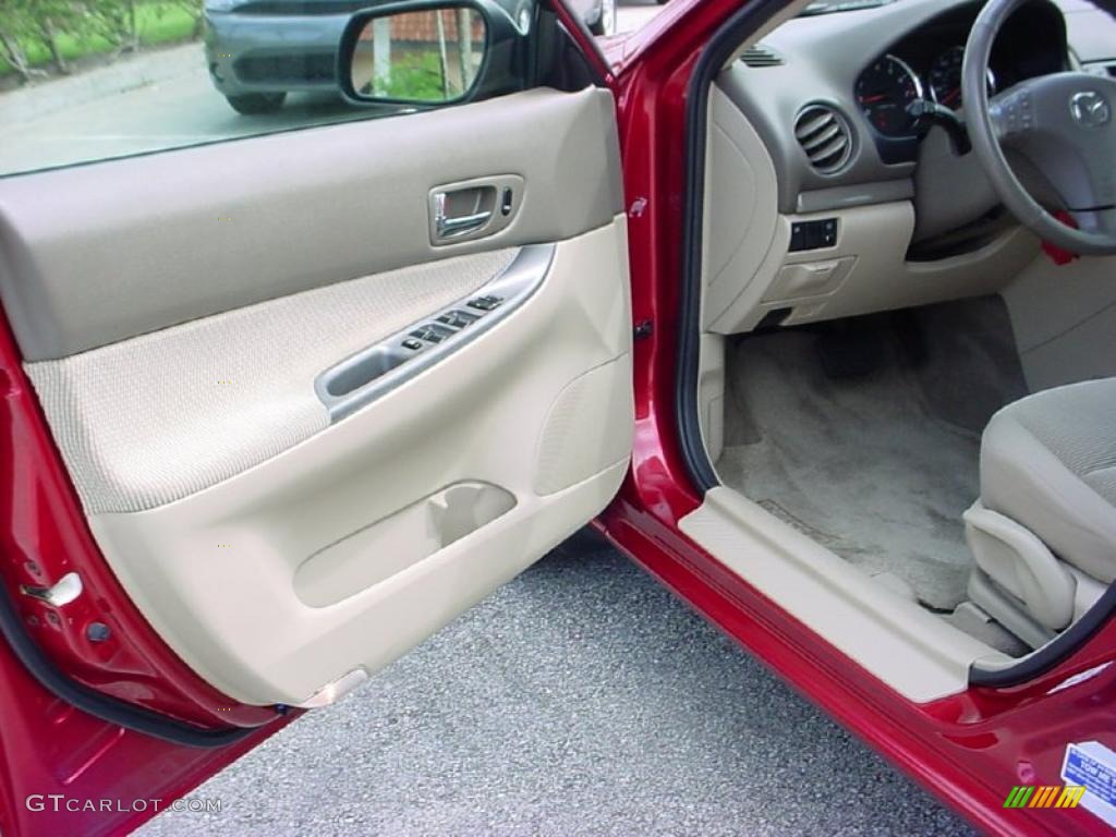 2004 Mazda MAZDA6 s Sport Wagon Beige Door Panel Photo #28644418