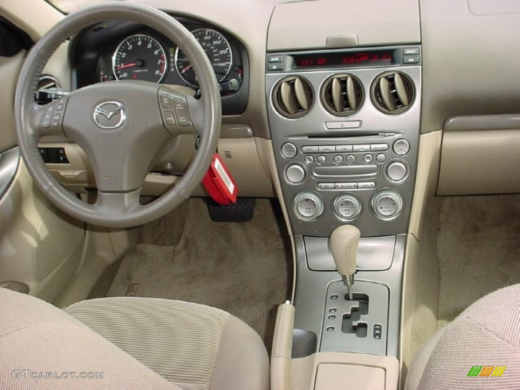 2004 MAZDA6 s Sport Wagon - Redfire Metallic / Beige photo #25