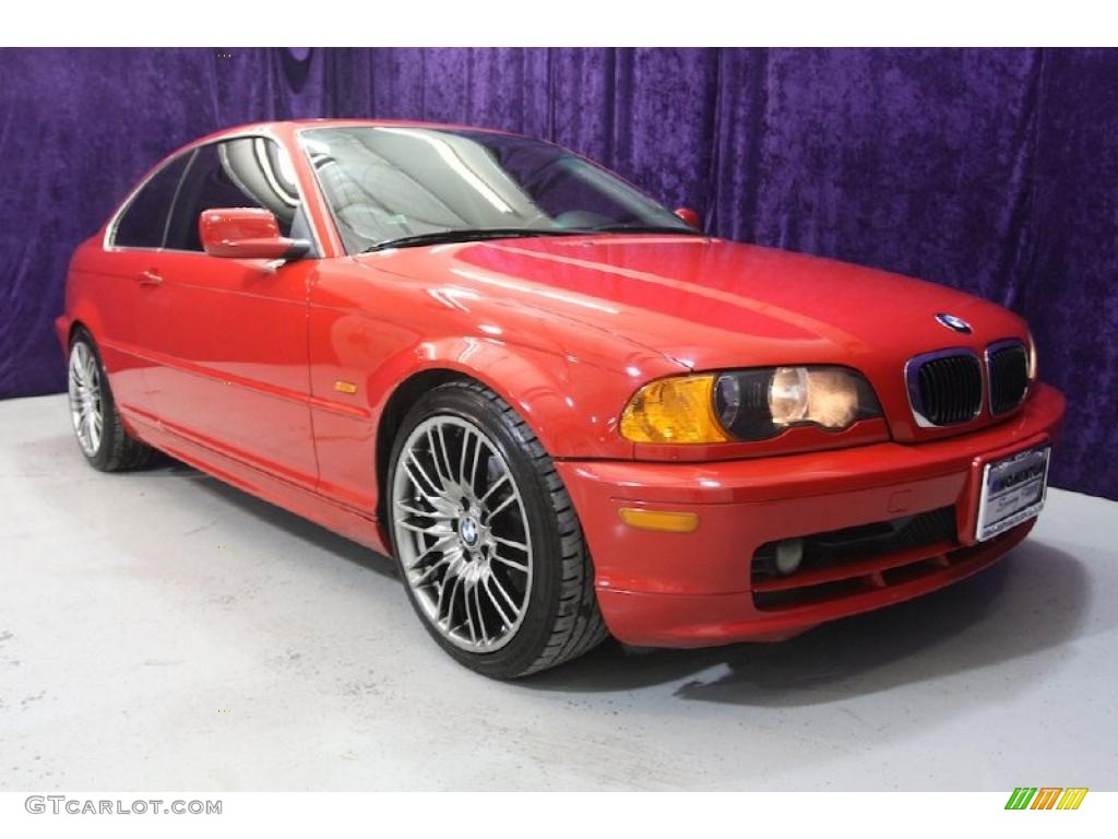 2001 3 Series 325i Coupe - Bright Red / Black photo #1