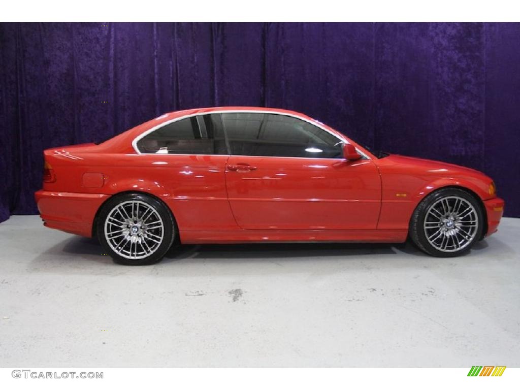 2001 3 Series 325i Coupe - Bright Red / Black photo #3
