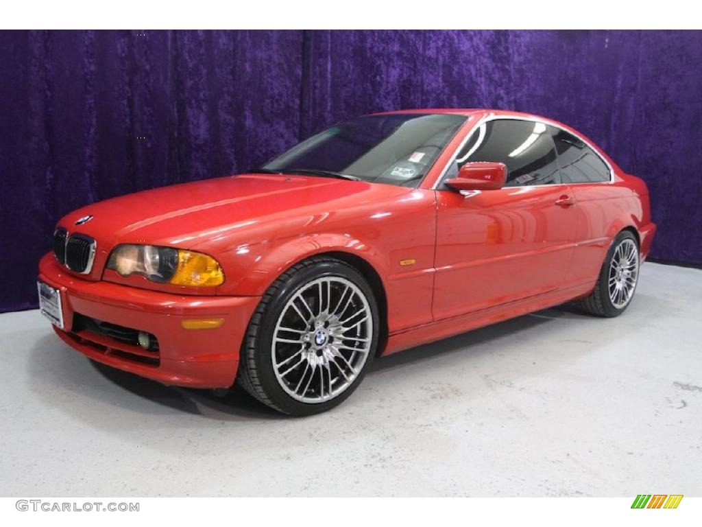 2001 3 Series 325i Coupe - Bright Red / Black photo #22