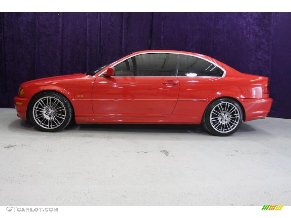 2001 3 Series 325i Coupe - Bright Red / Black photo #28