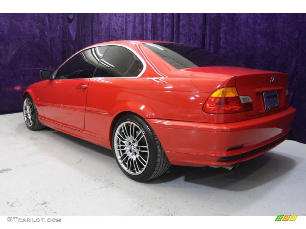 2001 3 Series 325i Coupe - Bright Red / Black photo #31