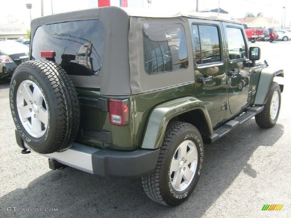 2009 Wrangler Unlimited Sahara 4x4 - Jeep Green Metallic / Dark Khaki/Medium Khaki photo #5