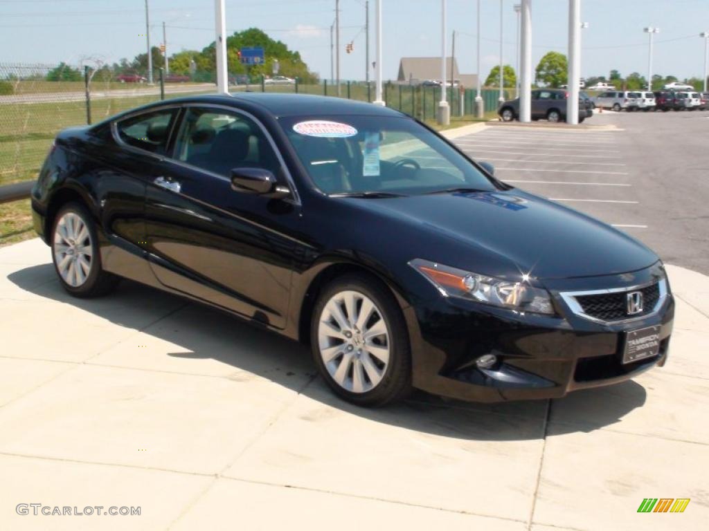 2009 Accord EX-L V6 Coupe - Crystal Black Pearl / Black photo #17