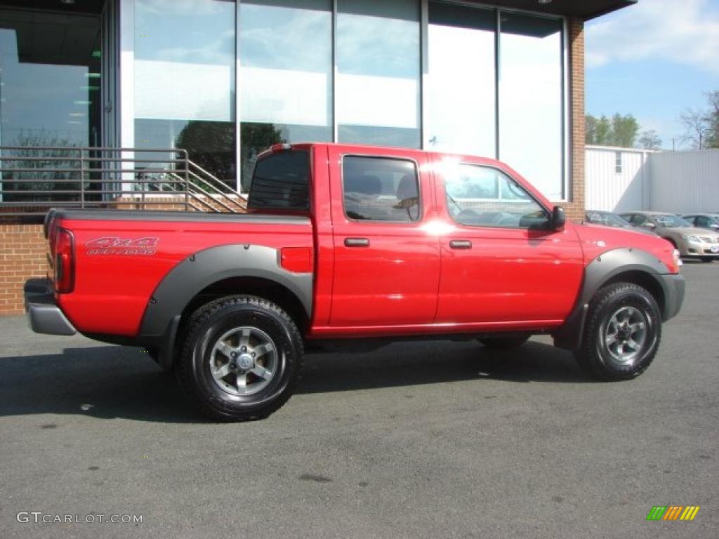 2003 Frontier XE V6 Crew Cab 4x4 - Aztec Red / Gray photo #6