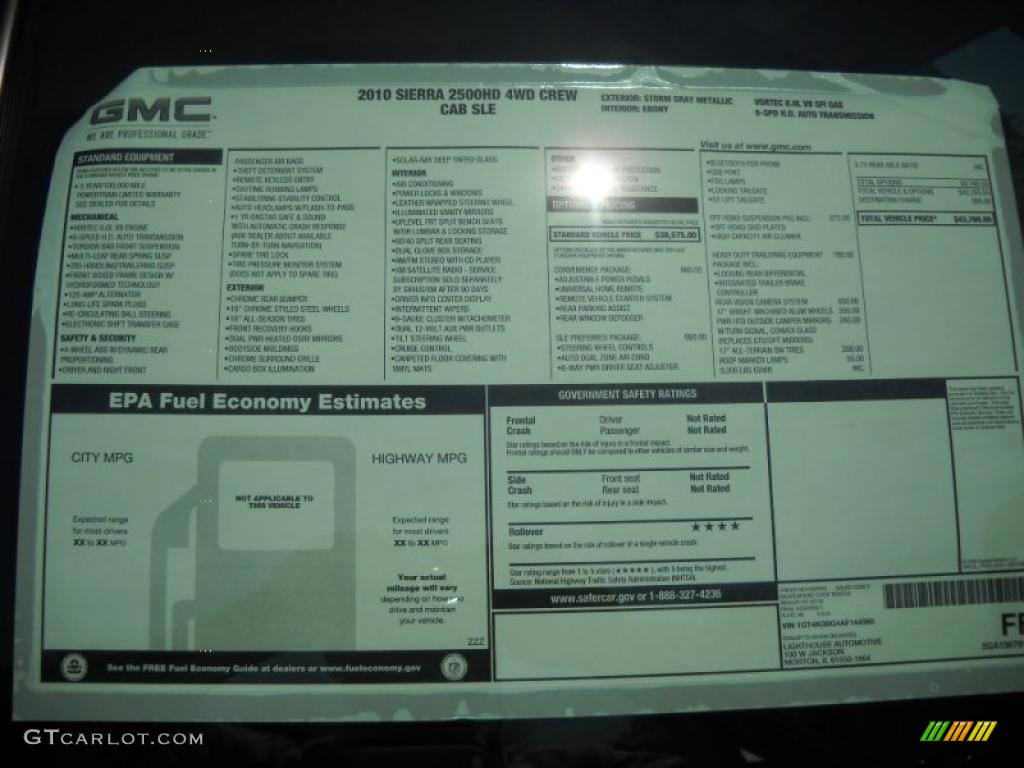 2010 Sierra 2500HD SLE Crew Cab 4x4 - Carbon Black Metallic / Ebony photo #25