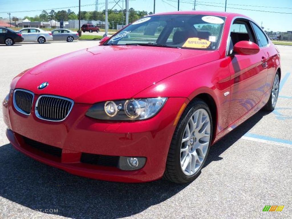2007 3 Series 328i Coupe - Crimson Red / Black photo #21