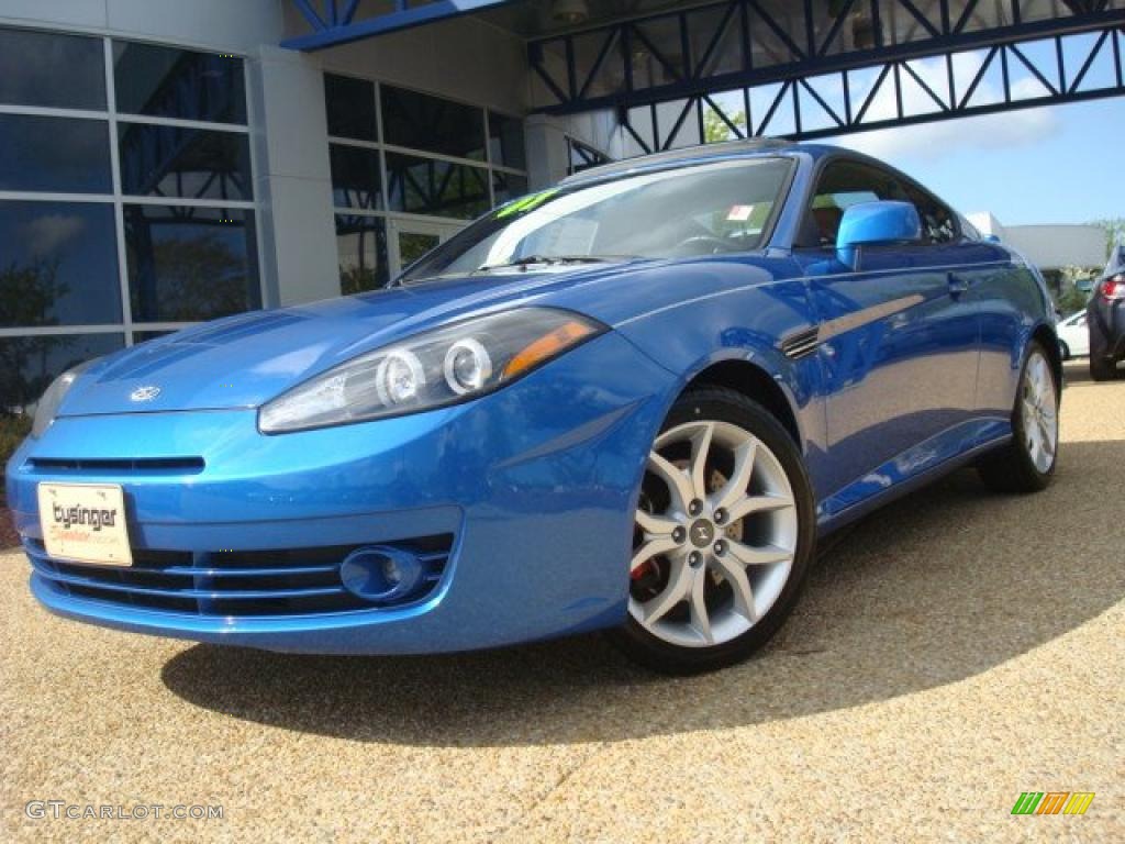 2007 Tiburon SE - Vivid Blue / Black/Red photo #1