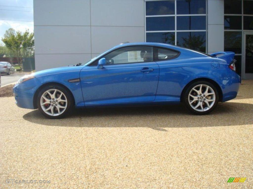 2007 Tiburon SE - Vivid Blue / Black/Red photo #3