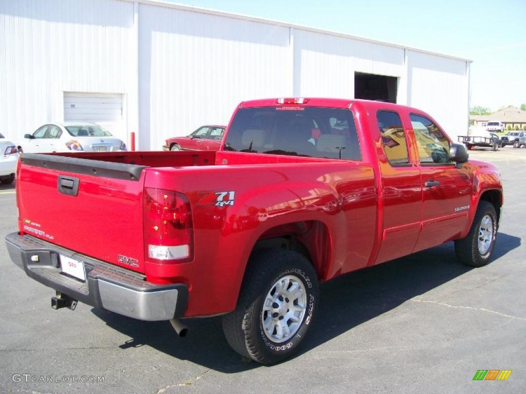 2008 Sierra 1500 SLE Extended Cab 4x4 - Fire Red / Light Cashmere photo #4