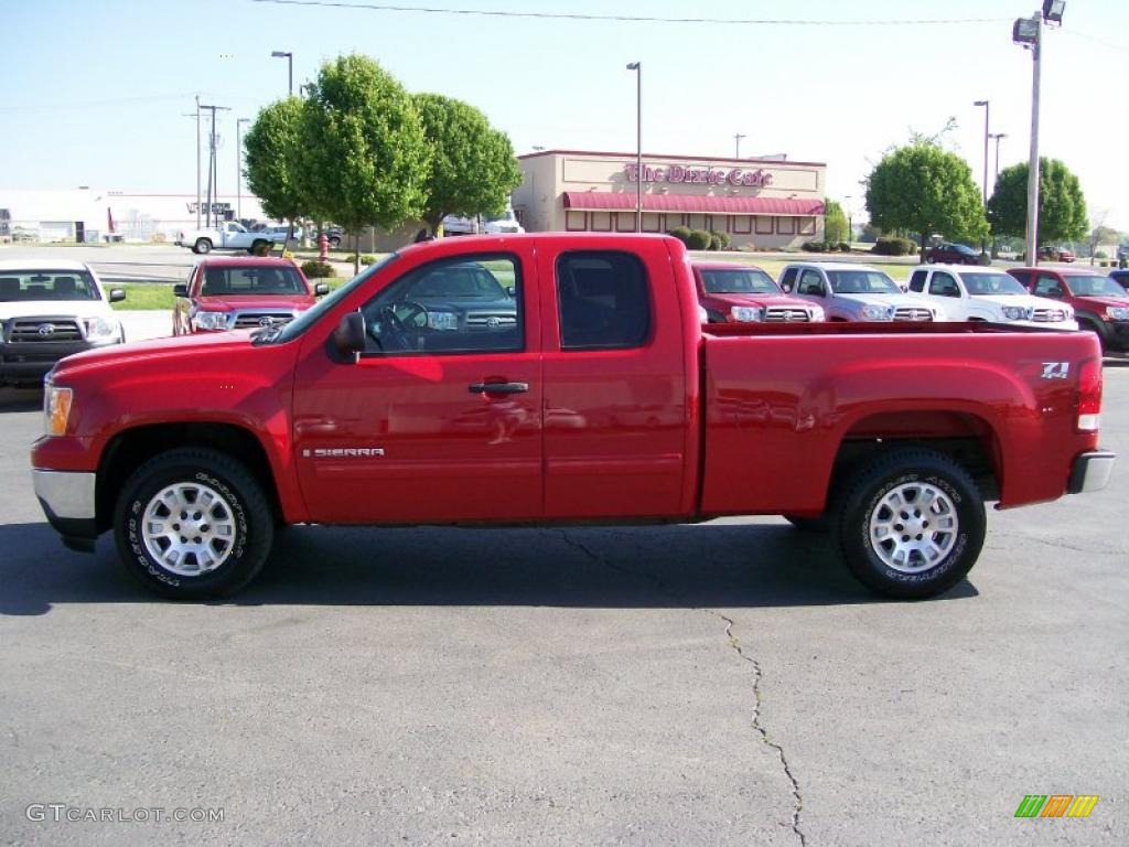 2008 Sierra 1500 SLE Extended Cab 4x4 - Fire Red / Light Cashmere photo #5