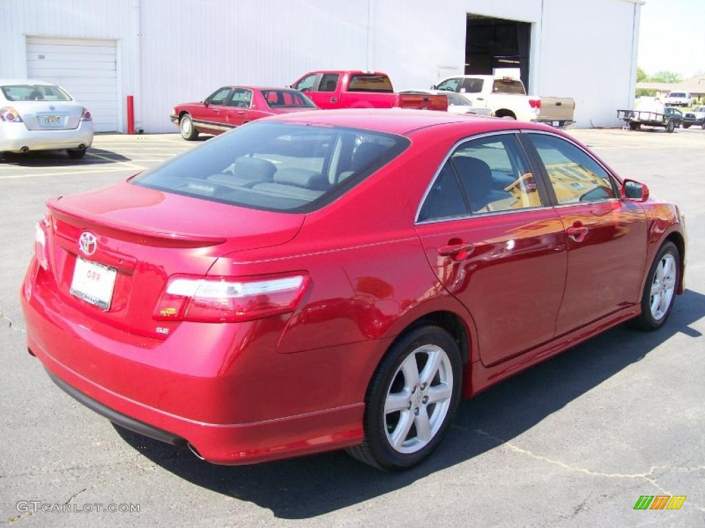 2009 Camry SE V6 - Barcelona Red Metallic / Ash photo #4