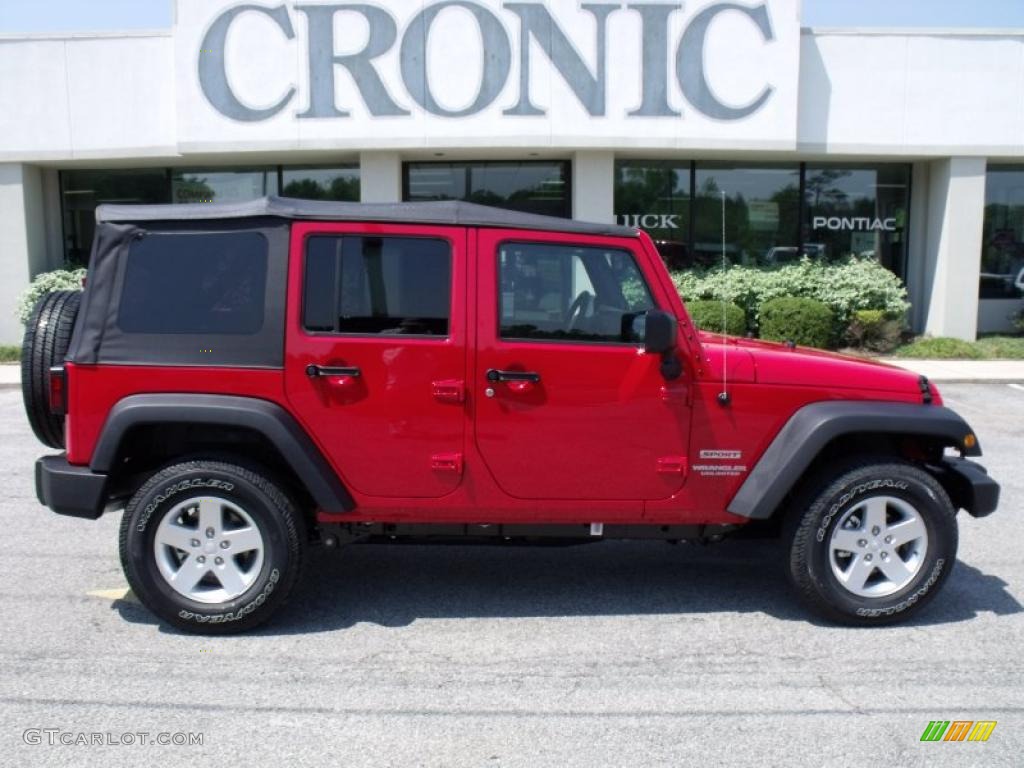 2010 Wrangler Unlimited Sport 4x4 - Flame Red / Dark Slate Gray/Medium Slate Gray photo #1