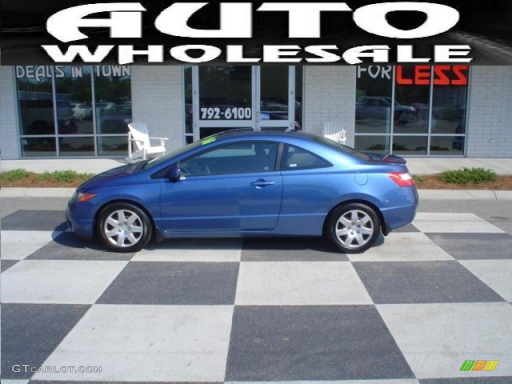 2006 Civic LX Coupe - Atomic Blue Metallic / Gray photo #1