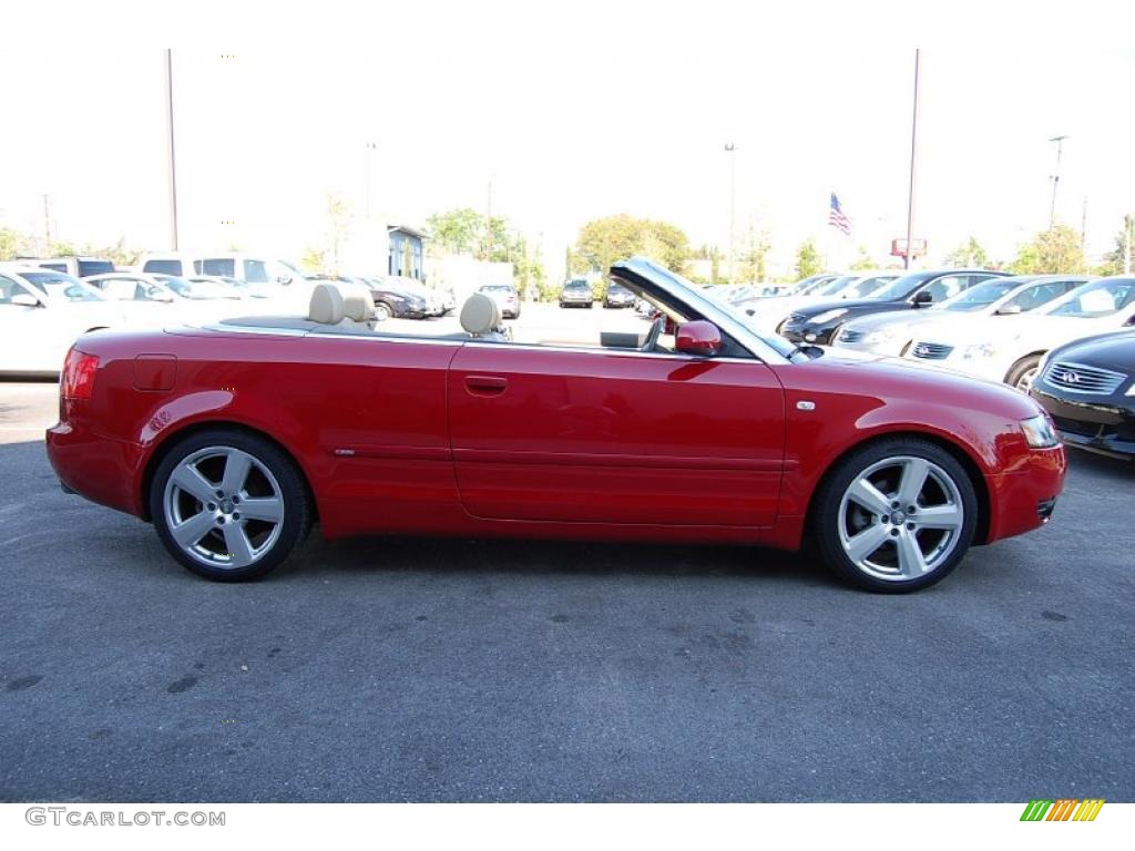 2006 A4 1.8T Cabriolet - Amulet Red / Beige photo #18