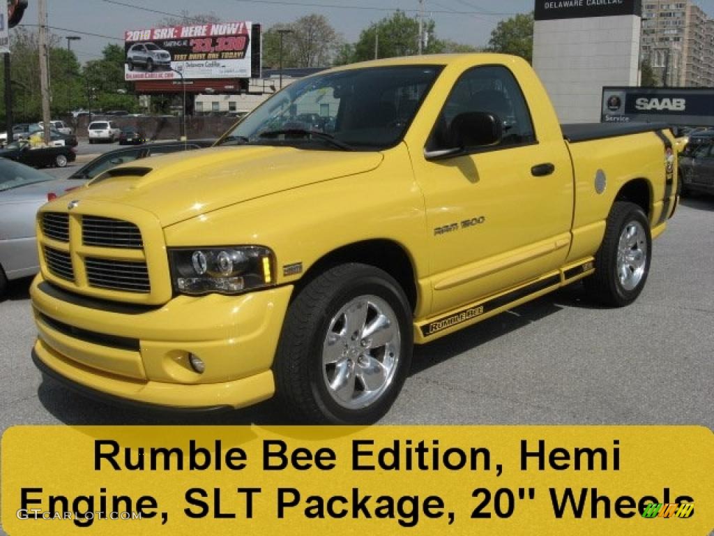 2005 Ram 1500 SLT Rumble Bee Regular Cab - Solar Yellow / Dark Slate Gray photo #1